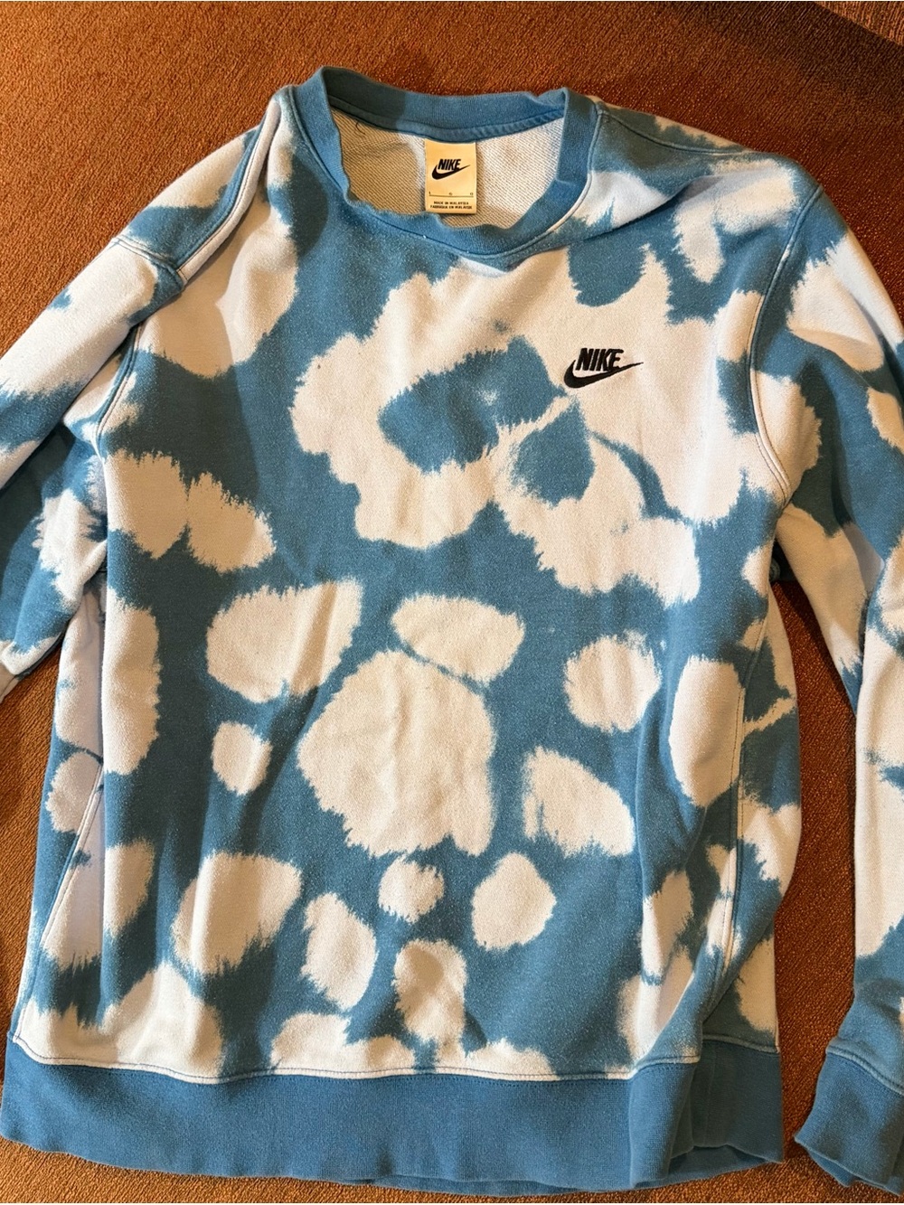 Nike Teal and White Cloud Crewneck Pullover